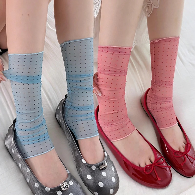 2026 ファッション水玉レース靴下女性薄いシルク薄手のスタ - Silk Sock Bamboo のレビューと価格