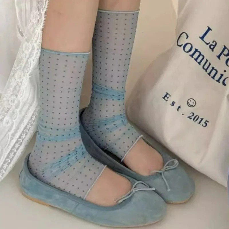 2026 ファッション水玉レース靴下女性薄いシルク薄手のスタ - Silk Sock Bamboo のレビューと価格